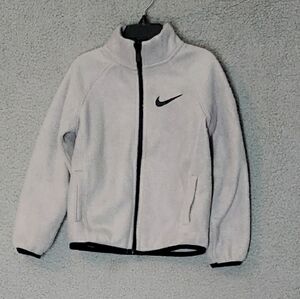 Nike Light Gray Fleece Jacket Size 4